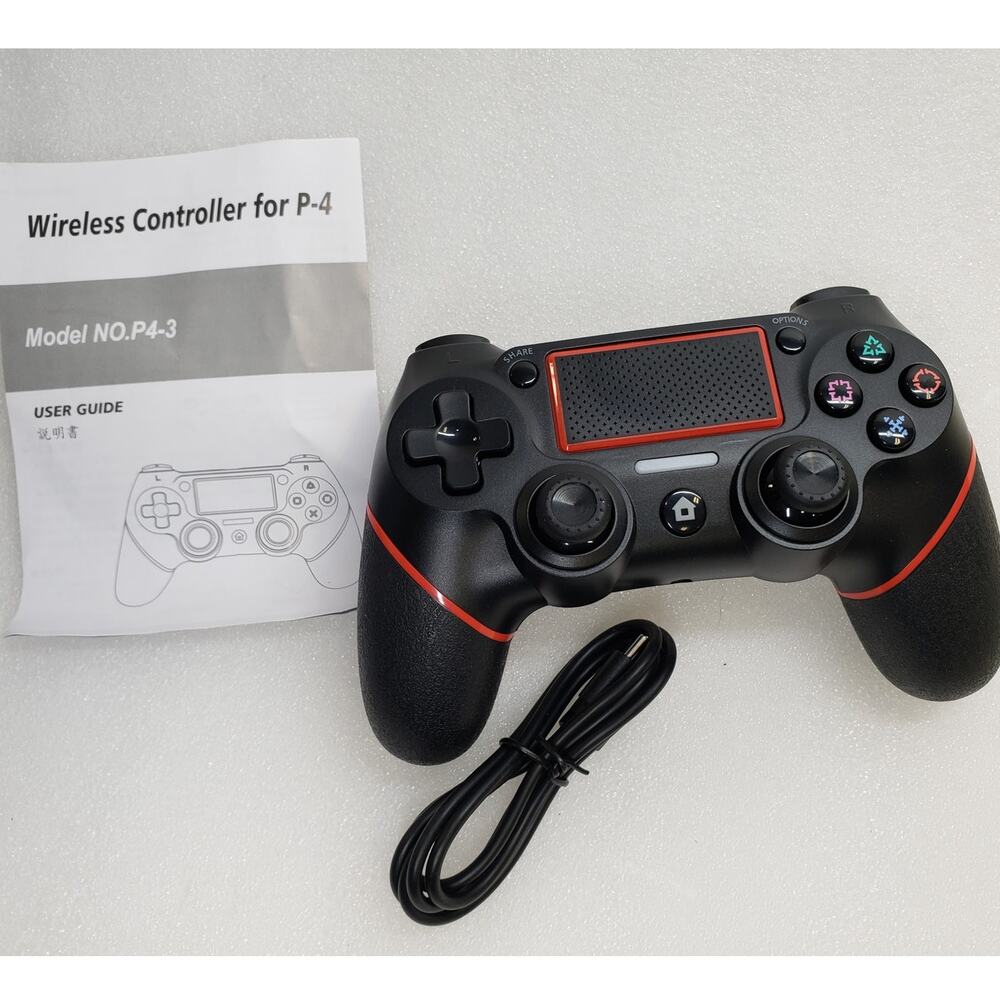 Wireless Controller for PS4 / PC (Black with Red Accents)